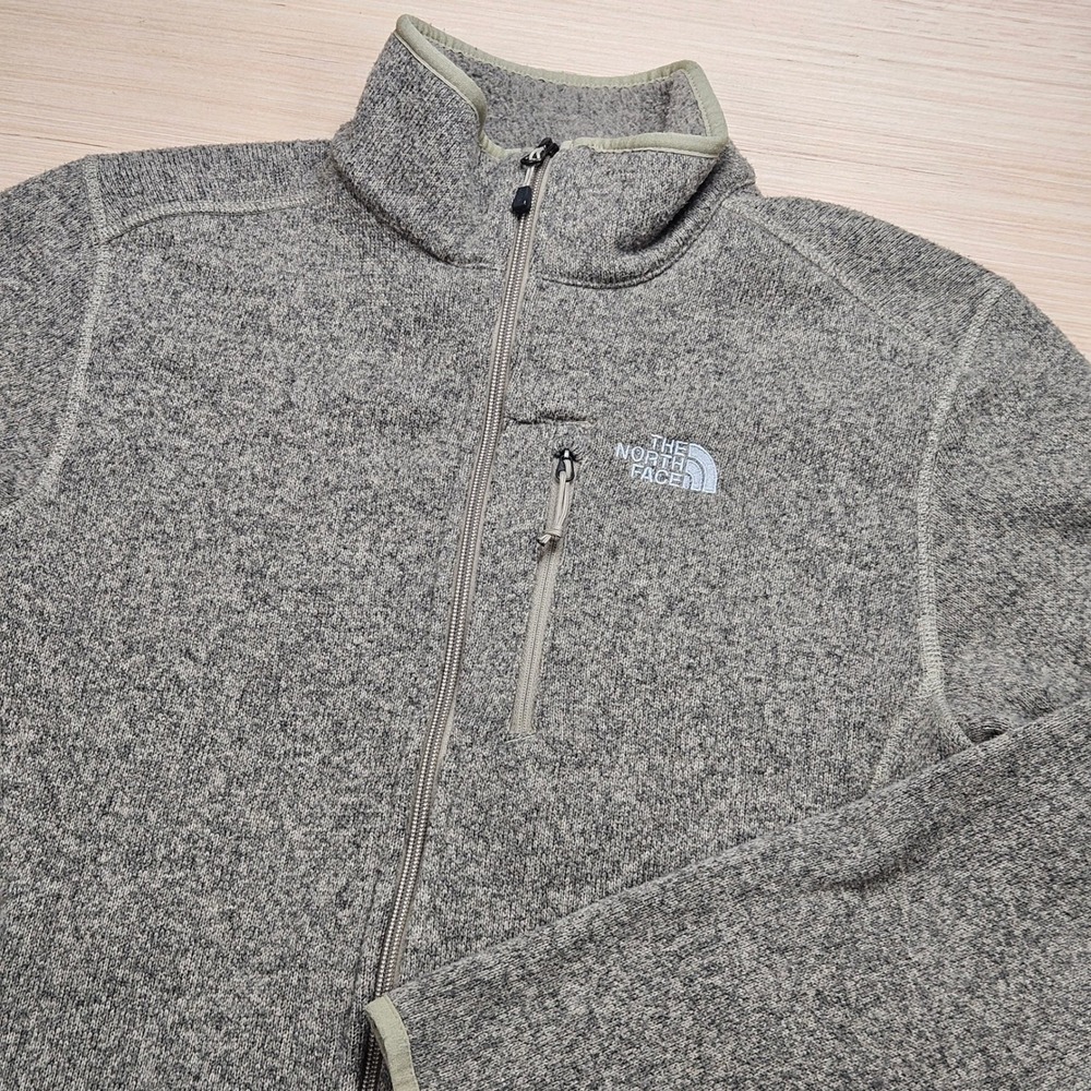 The North Face Gordon Lyons Jacket Mens M Gray Full Zip Fleece Sweater Hiking